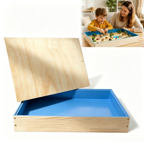 Wooden sandtrays with lid - wooden,